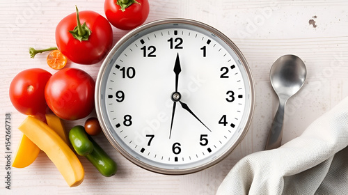 Intermittent fasting benefits. Intermittent fasting concept 16:8.