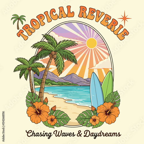 Tropical Summer vibes artwork. summer t shirt designs , t-shirt prints and other uses. vector t shirt design summer 
