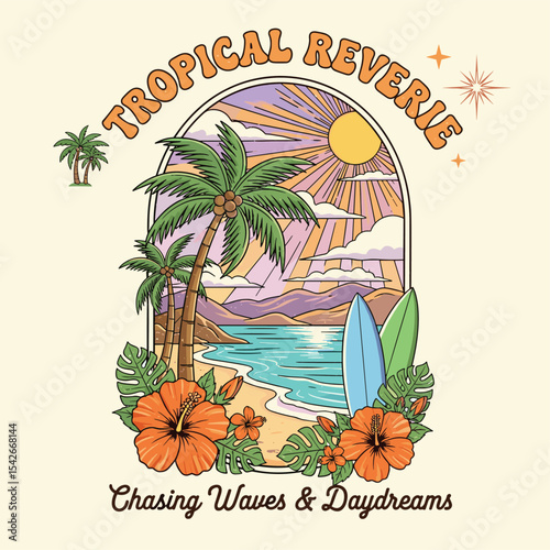 Tropical Summer vibes artwork. summer t shirt designs , t-shirt prints and other uses. vector t shirt design summer 