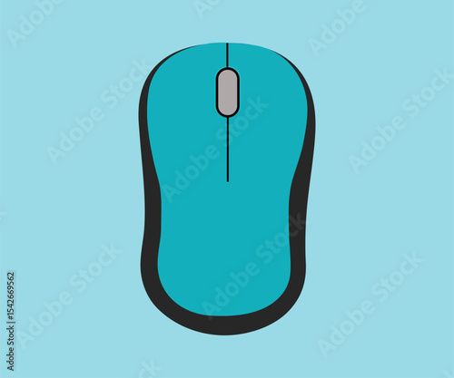 Teal Computer Mouse Icon Simple, Clean Design for Digital Projects