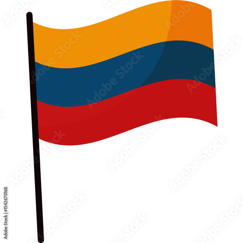 Colombian national flag in flat vector style