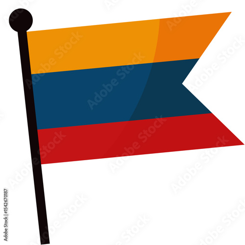 Colombian national flag in flat vector style
