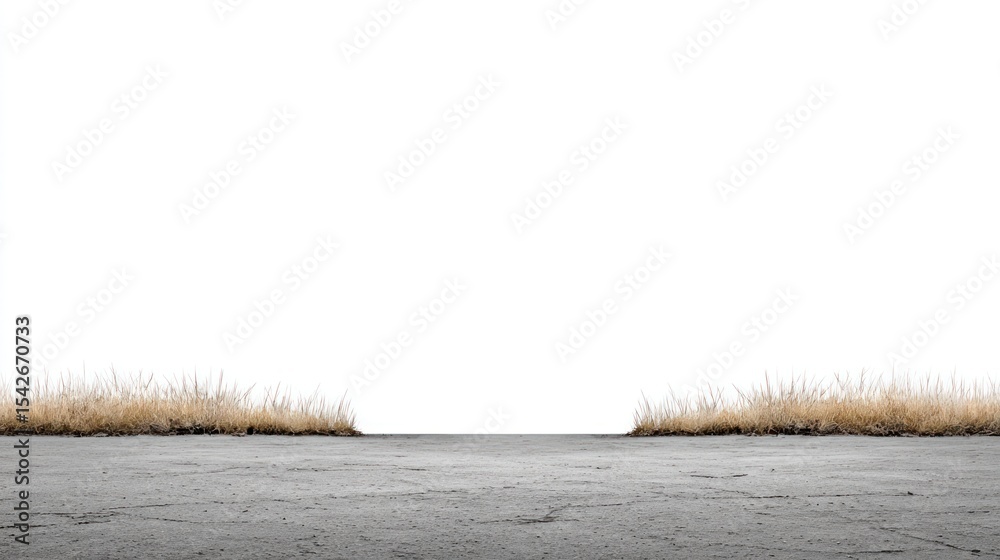 Fototapeta premium Minimalist Landscape with Dry Grass and Empty Space