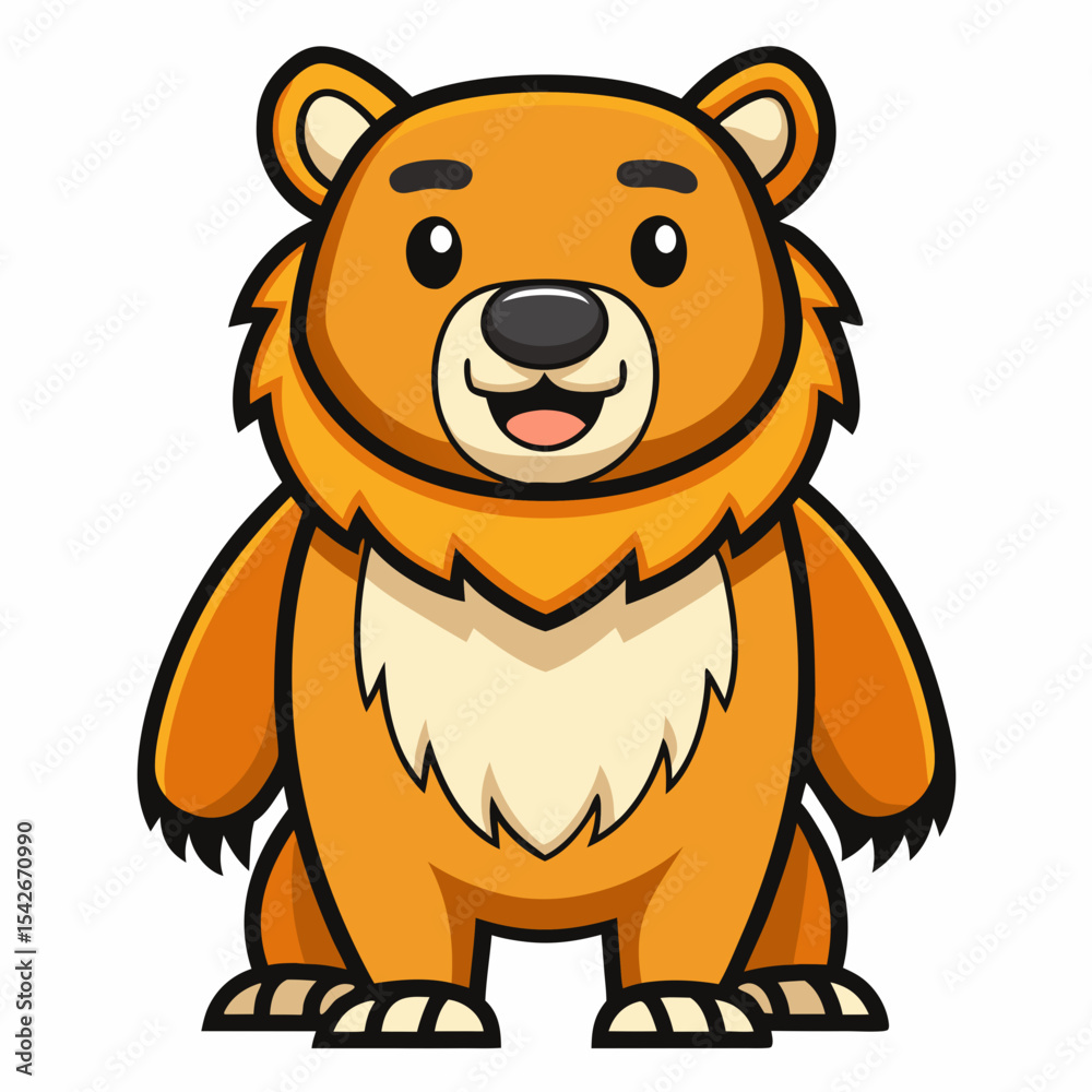 cartoon wild bear line art on white background cartoon wild bear line art on white background