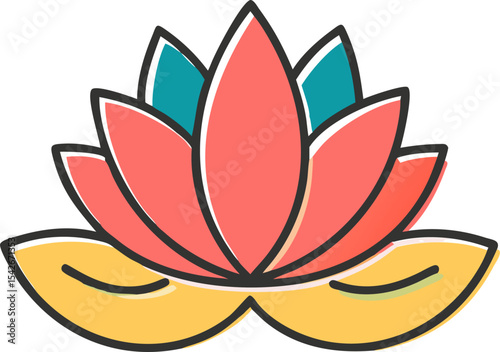 lotus vector fill illustration