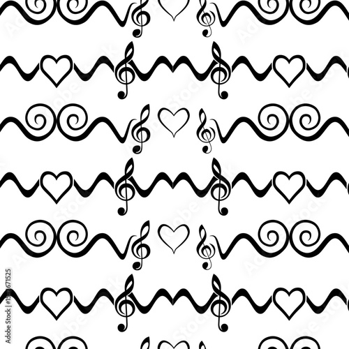 Musical notes seamless pattern
