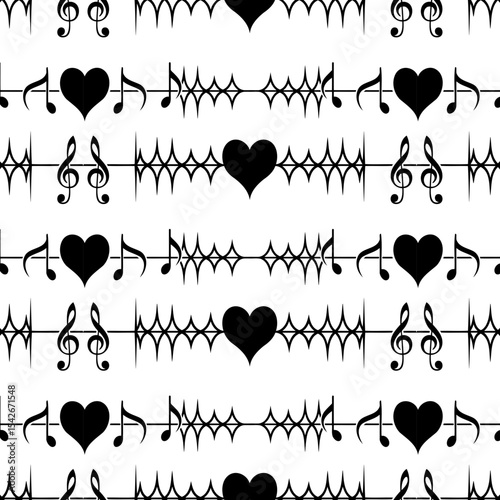 Musical notes seamless pattern