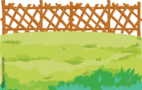 crossed slat fence vector icon for outdoor landscape, gardening or countryside scenery