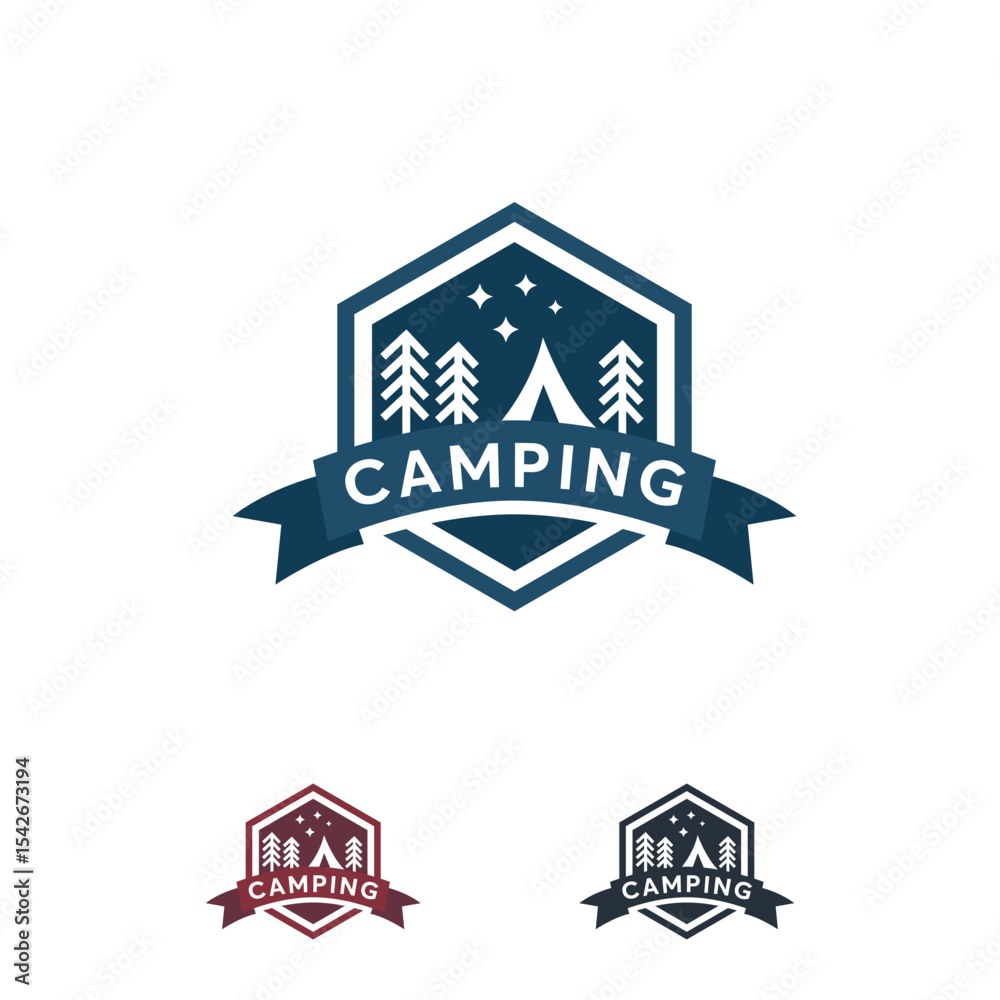 Obraz premium Camping design with trees and tent.