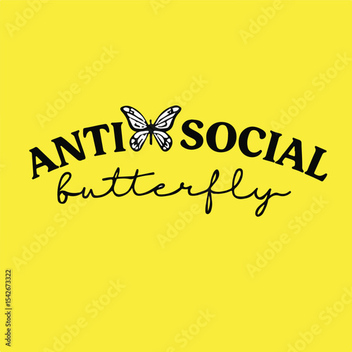 Minimalist ANTI SOCIAL Butterfly Logo Design Mug.eps