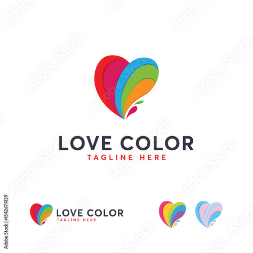 Free Download Multicolored heart  design. - GFXLoad
