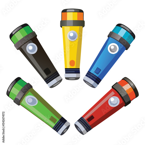 Flash light set isolated on white background
