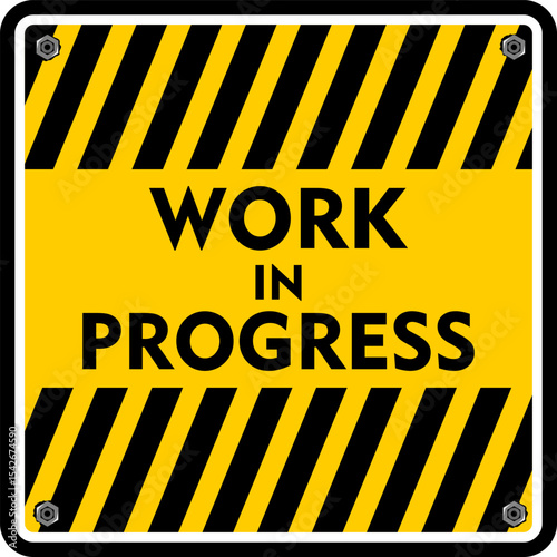 Work In Progress, Under Construction sign vector