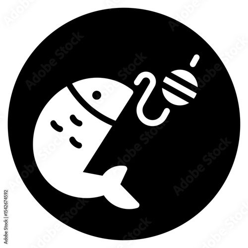 fishing glyph icon