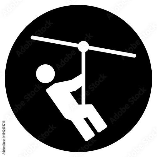 zipline glyph icon