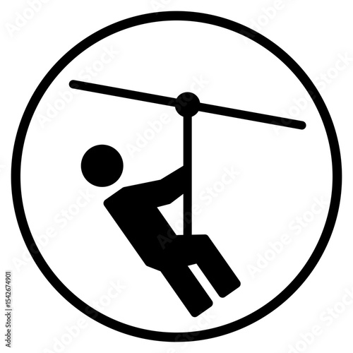 zipline glyph icon
