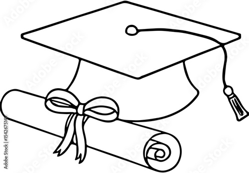 Graduation icon. Solid icon vector illustration. For website design, logo, app, template, ui, etc.