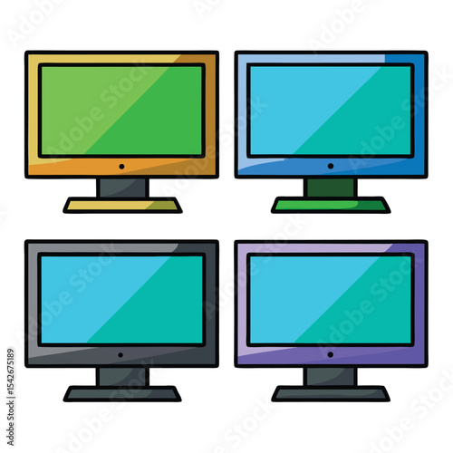 flat screen tv set isolated on white background