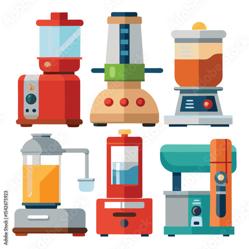 food processor set isolated on white background