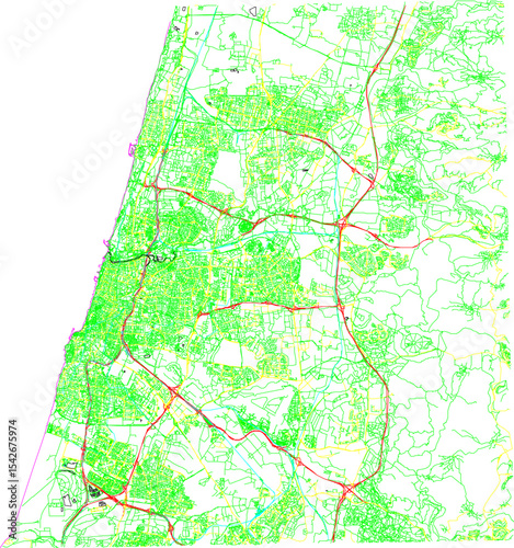 sketch design vector illustration silhouette base map of tel aviv city