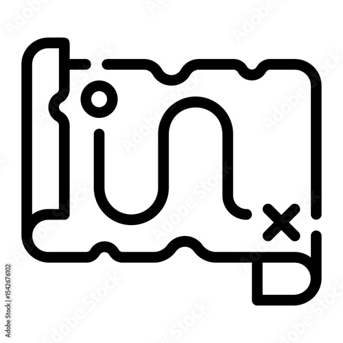 treasure map line icon
