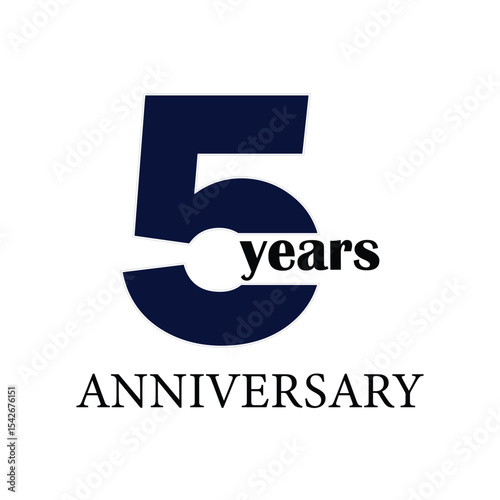 5th Anniversary Celebration Logo – Elegant and luxury Vector Icons for Milestone Celebrations in blue color.
