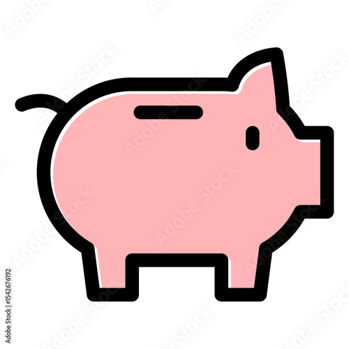 pink piggy bank icon