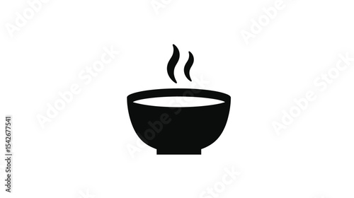 Steaming Bowl Icon: Perfect for Restaurant Menus & Food Blogs