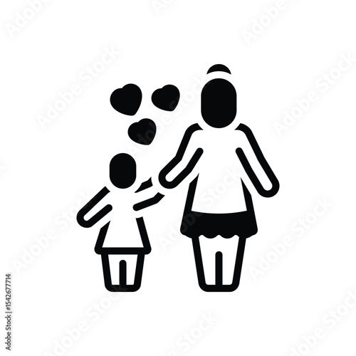 Black solid icon for best mom ever