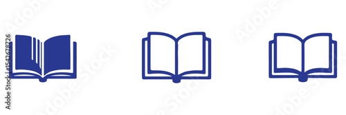 Open book icon pictogram set illustration