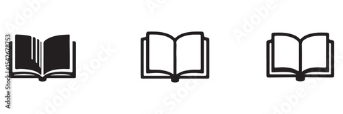 Open book icon pictogram set illustration