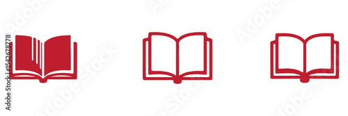 Open book icon pictogram set illustration