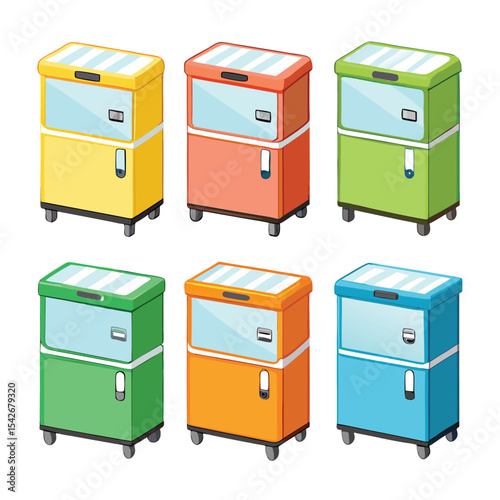 freezer set isolated on white background