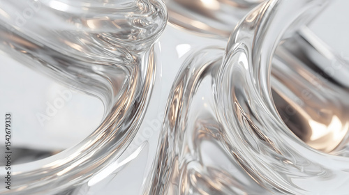 LLuxury Abstract Swirls of Glasslike Fluid with Warm Highlights