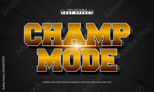 champ mode editable text effect with a sport and team text style