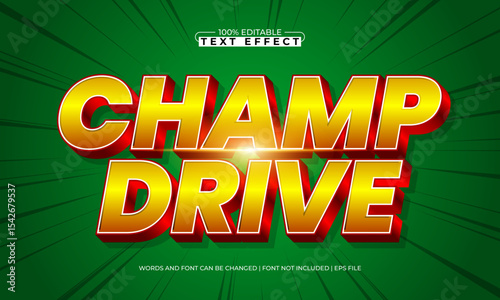 champ drive editable text effect with a sport and team text style