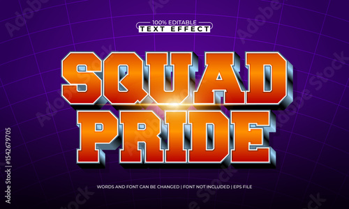 squad pride editable text effect with a sport and team text style