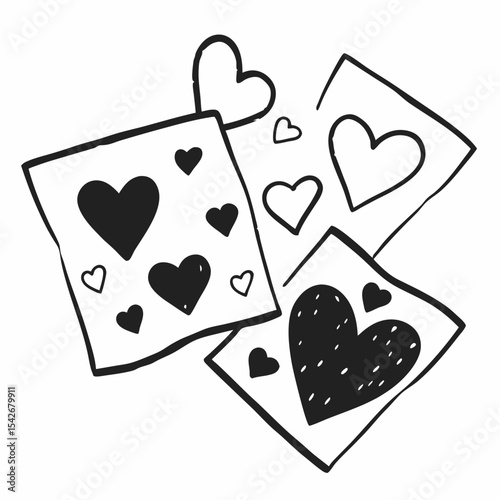 plusieurs petits coeurs