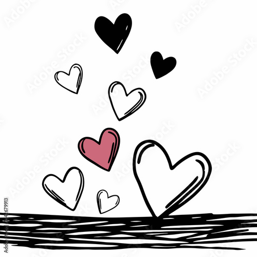 plusieurs petits coeurs