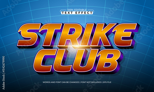 strike club editable text effect with a sport and team text style
