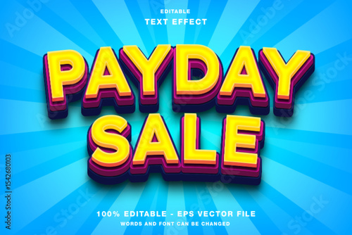 Payday Sale 3D Editable Text Effect Template Premium Vector