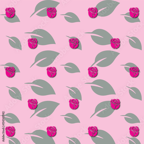 Colorful rose print seamless pattern design for textile
