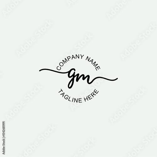 GM Initial Logo Design Vector Template