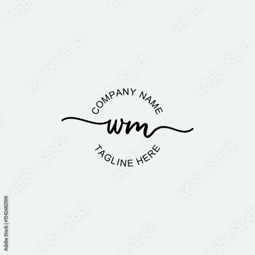 WM Initial Logo Design Vector Template