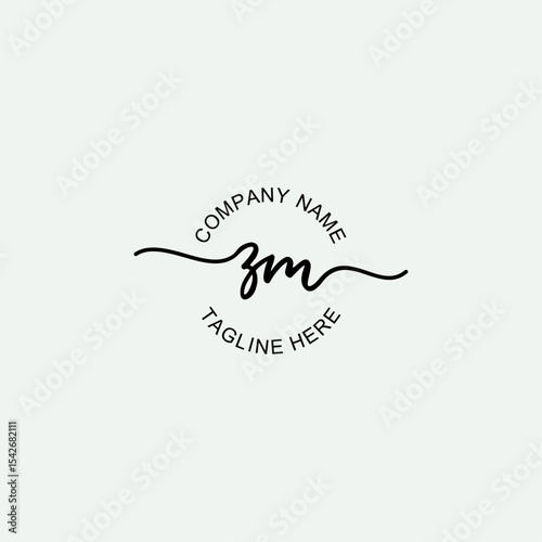 ZM Initial Logo Design Vector Template