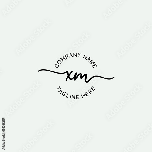 XM Initial Logo Design Vector Template