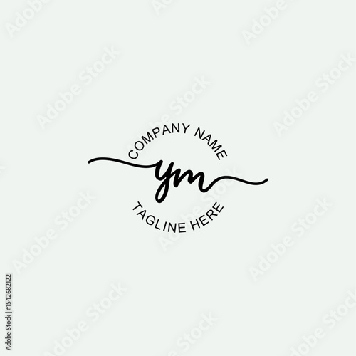 YM Initial Logo Design Vector Template