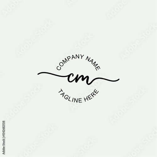 CM Initial Logo Design Vector Template