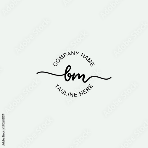 BM Initial Logo Design Vector Template