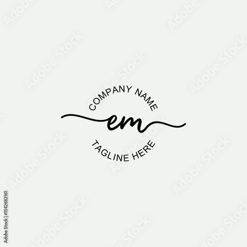 EM Initial Logo Design Vector Template